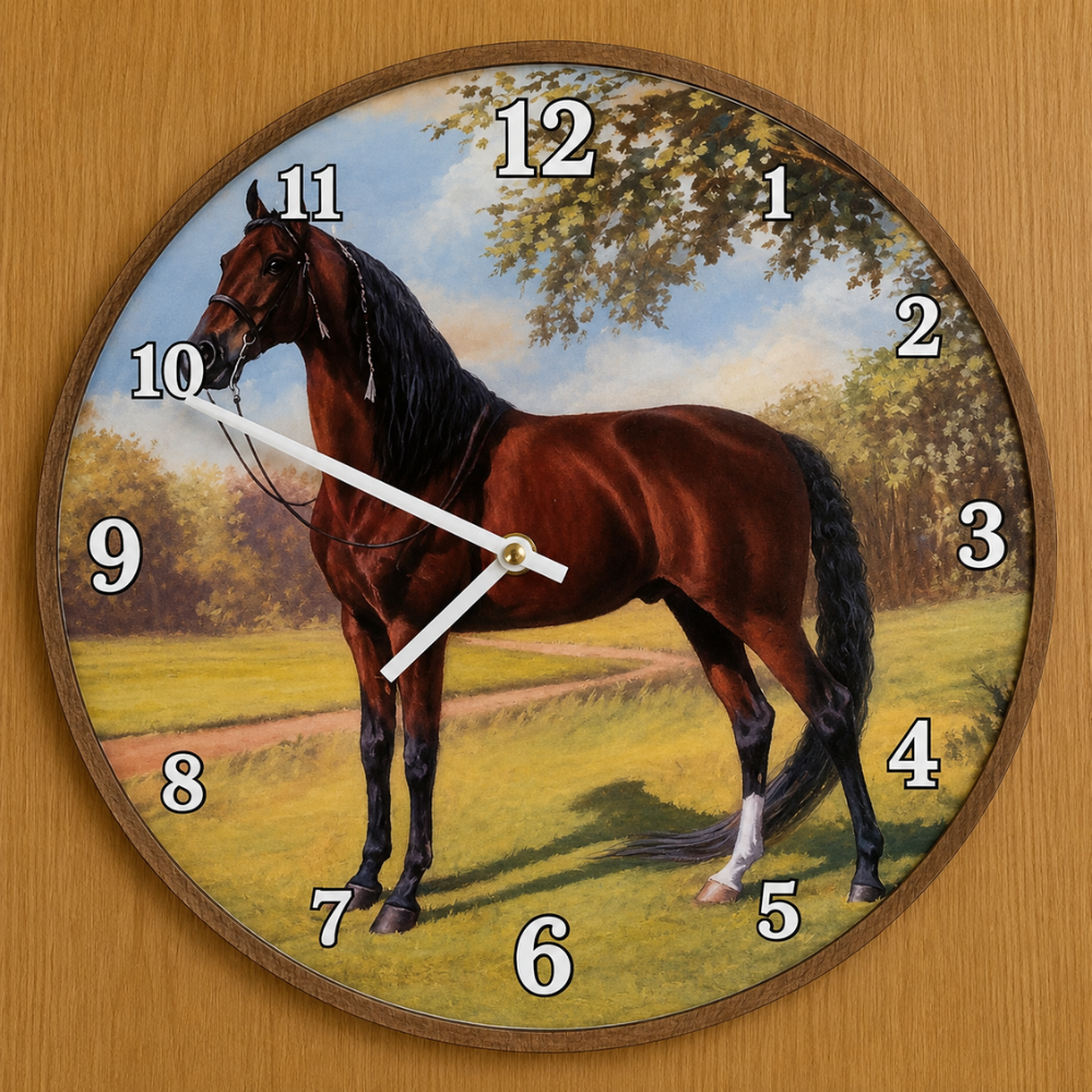 Reloj Madera Caballo